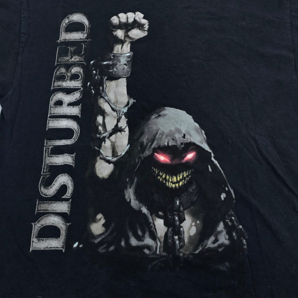 Disturbed Band T-Shirt Mens Large Black The Guy Graphic Heavy Metal Rock Tee - Picture 2 of 5